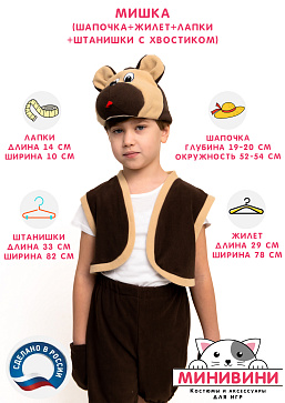 Мишка (шапочка + жилет + лапки + штанишки с хвостиком) – портал поставщиков НСППО - 2